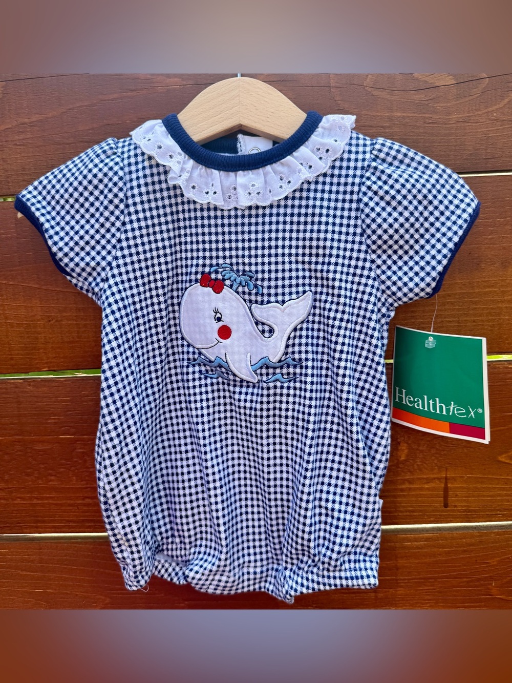 NOS Vintage Health-Tex whale romper 3-6 months